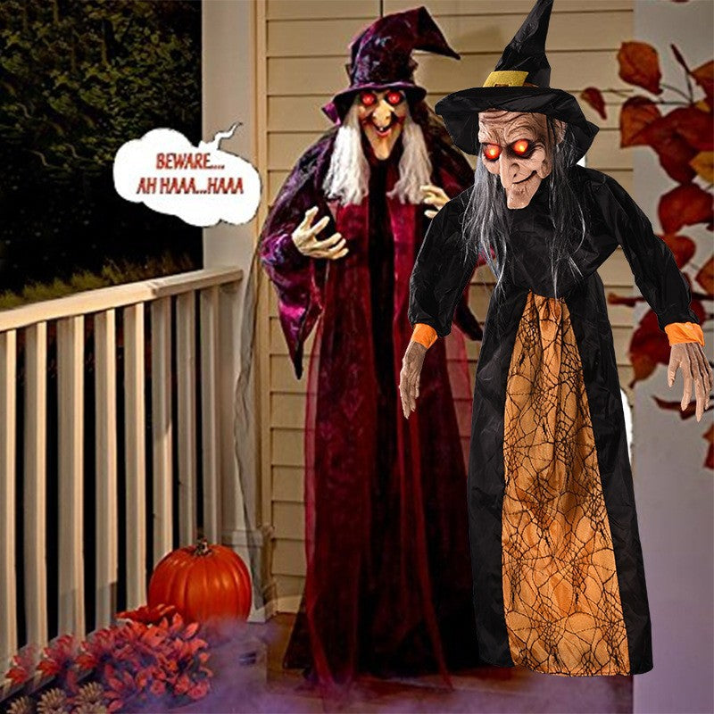 Halloween voice controlled witch decoration