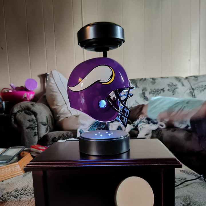NFL Rotating Levitating Hover Helmet With LED Lighting & Hover Football With Bluetooth Speaker