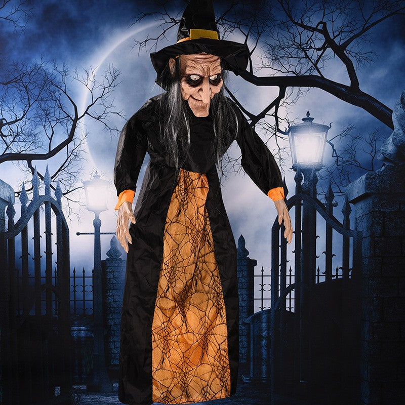 Halloween voice controlled witch decoration