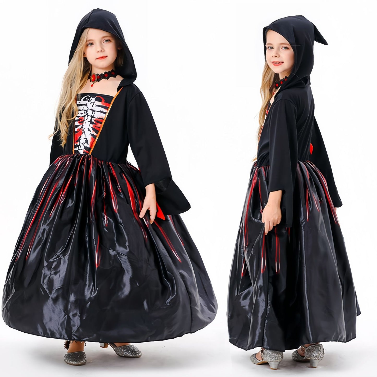Halloween children's cos black witch costume