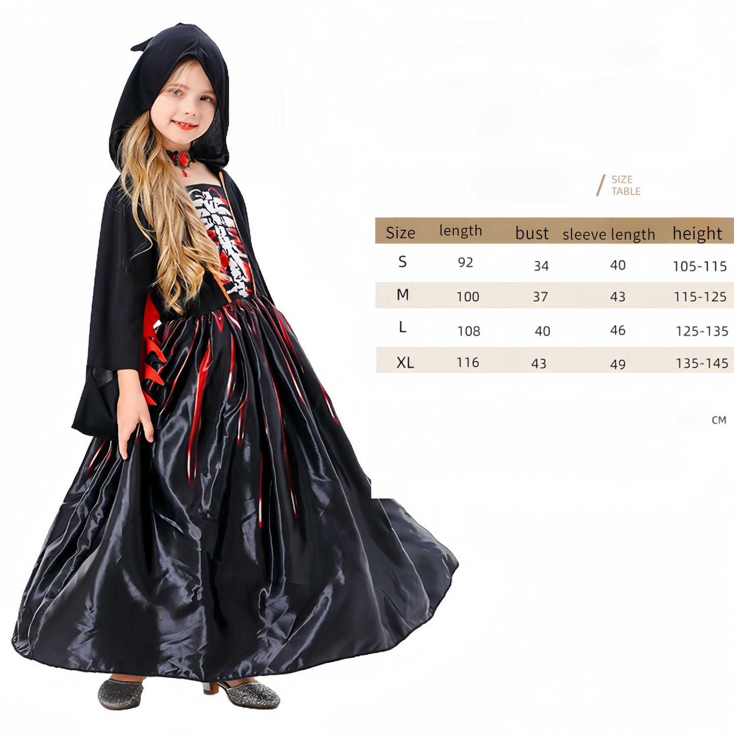 Halloween children's cos black witch costume