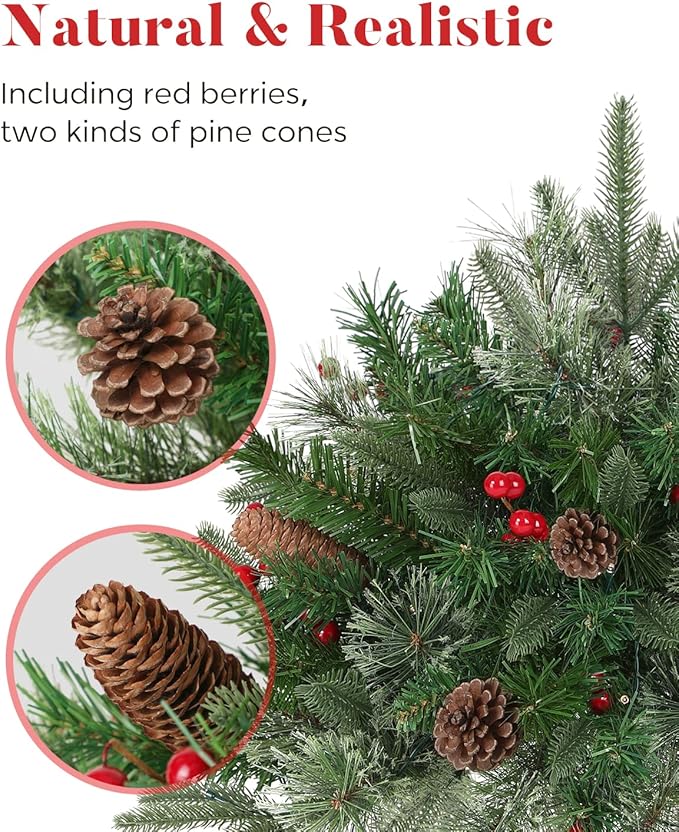 🎄Early Christmas Sale 49% OFF🔥Pre-lit Artificial Christmas Tree Feel Real Urn Filler