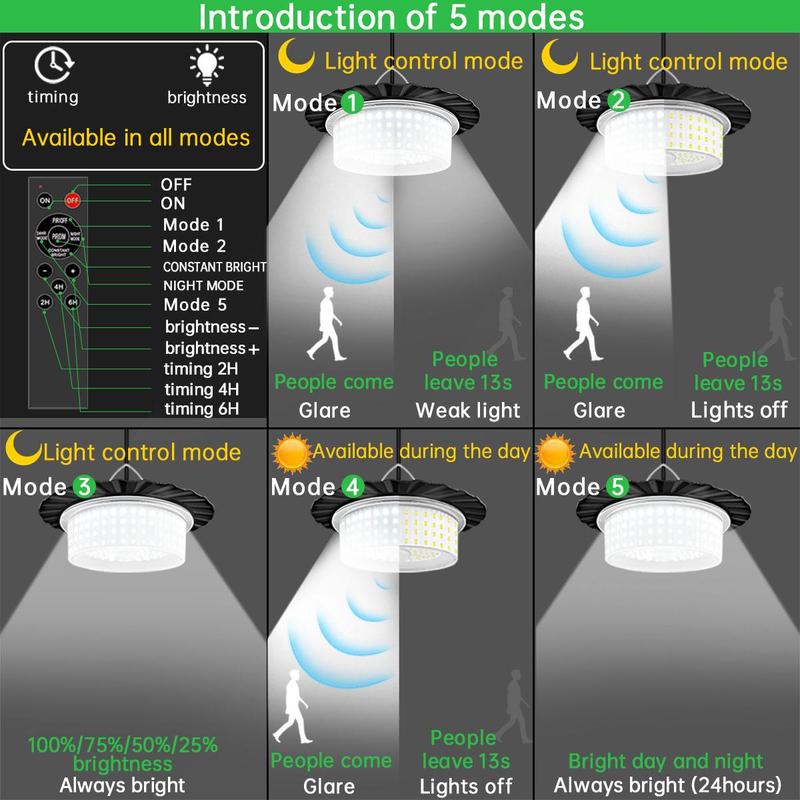 🔥224-LED Solar Pendant Light with Moving Sensor