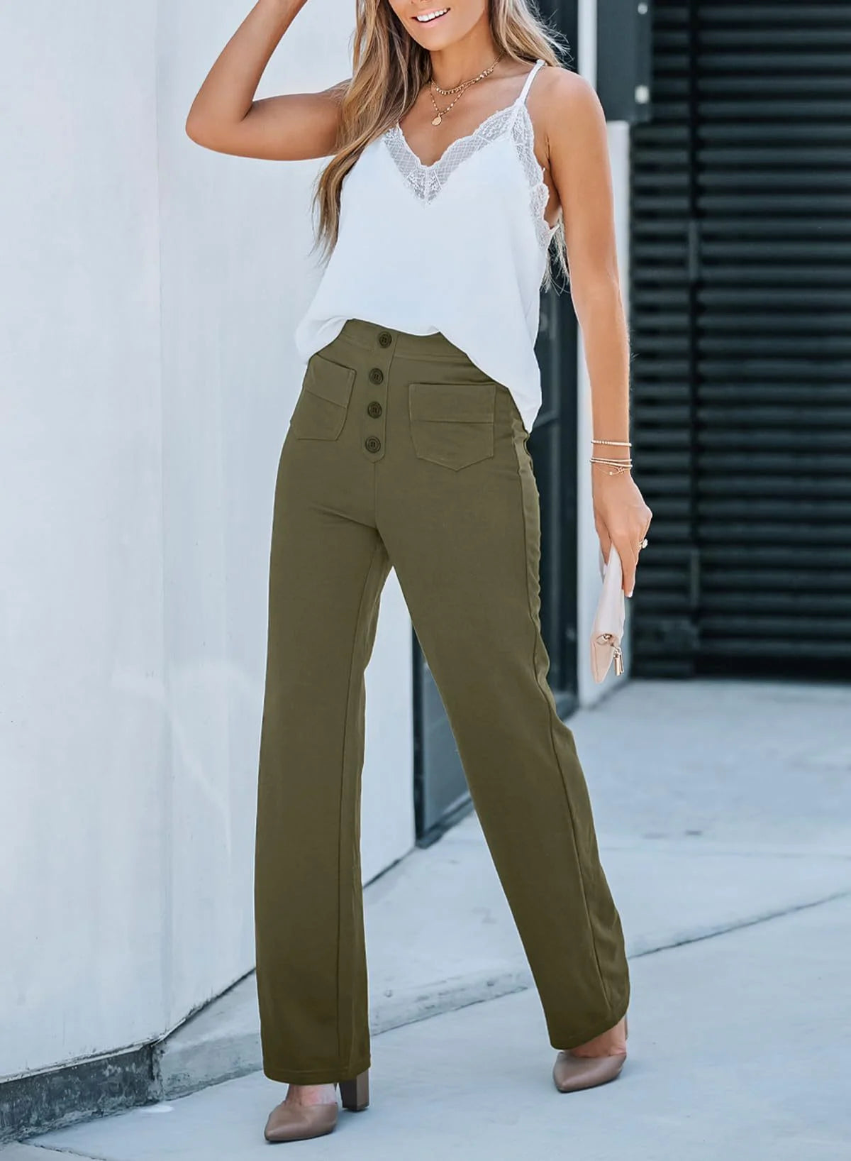 🔥BIG SALE🔥- Multi Pocket High Elastic Pants