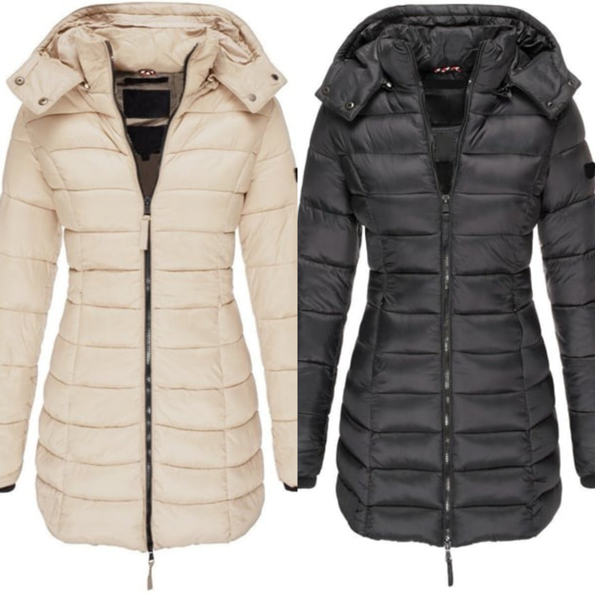Women's Warm Padded Mid-Length Hooded Winter Jacket
