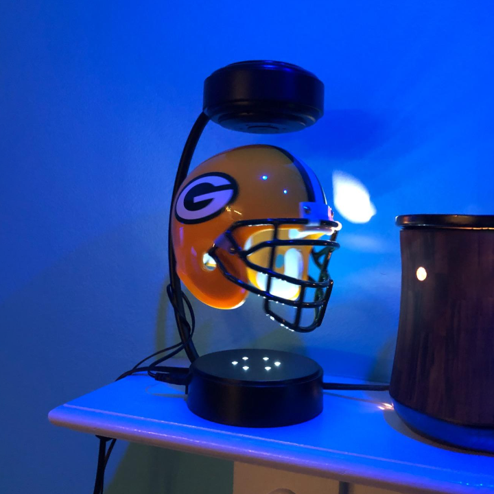 NFL Rotating Levitating Hover Helmet With LED Lighting & Hover Football With Bluetooth Speaker