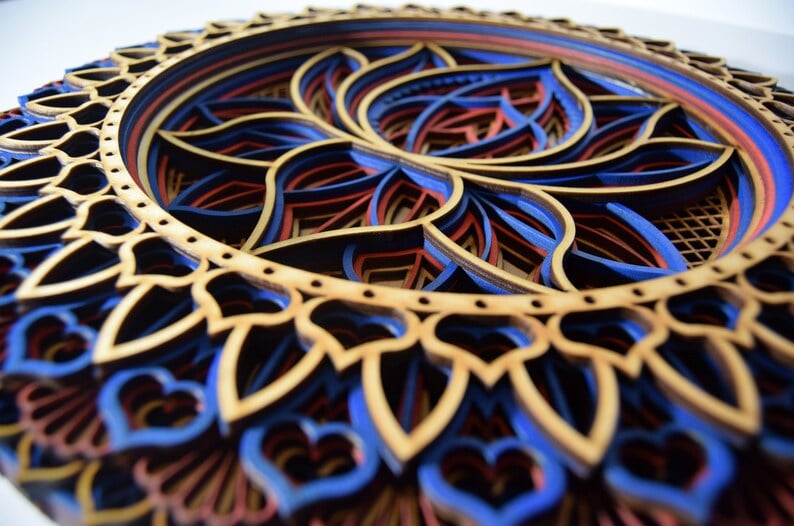 ๐-Lotus Flower Elegant Wooden Mandala