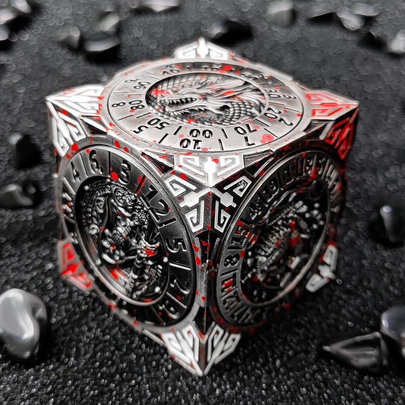 New DND Fidget Spinner DICE: 7-in-1 Metal DND Dice Cube – 6-Sided Rotating Polyhedral Dice, Tabletop RPG Accessory for DMs and Player