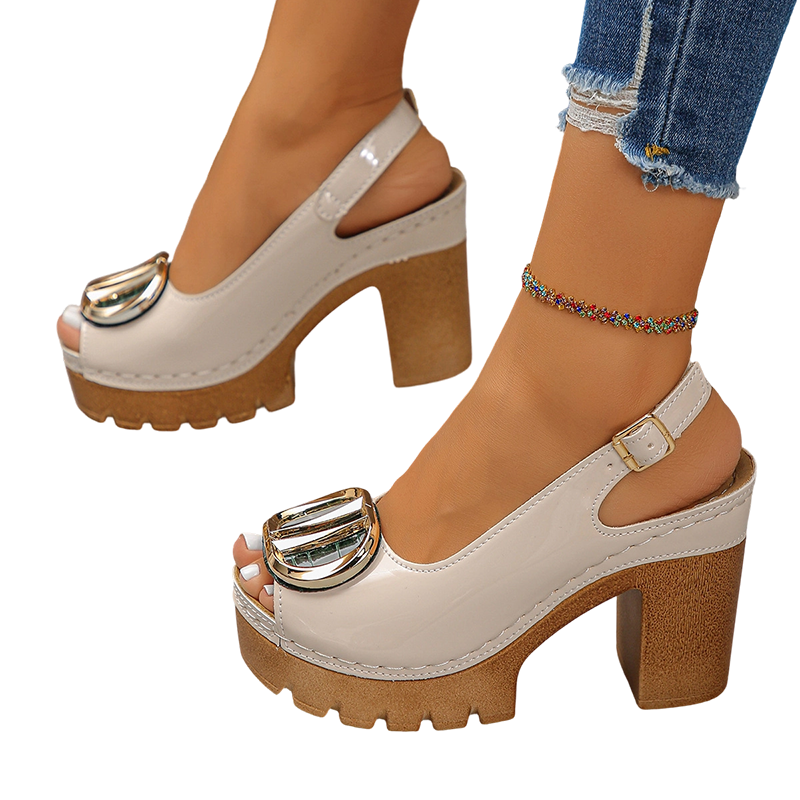 👡 50% OFF NOW! 🔥 Elegant Peep-Toe Buckle Heeled Sandals – Chic Design, Comfortable Heel & Perfect for Any Occasion ✨