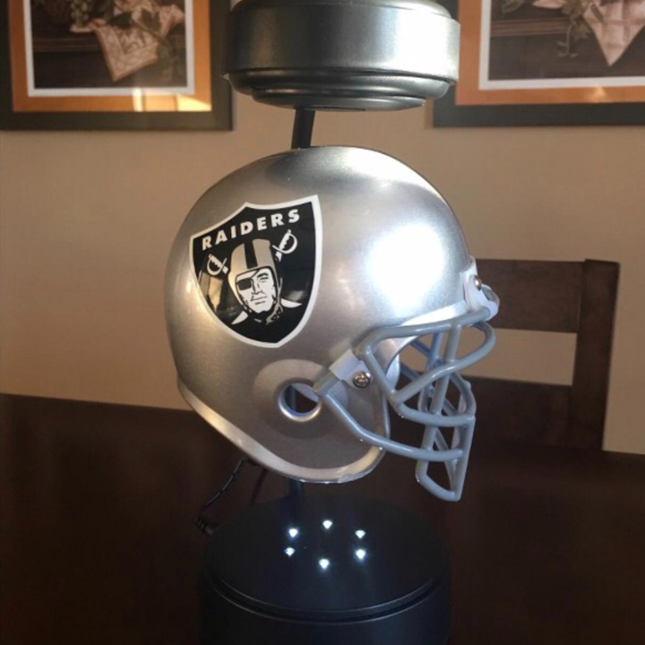 NFL Rotating Levitating Hover Helmet With LED Lighting & Hover Football With Bluetooth Speaker