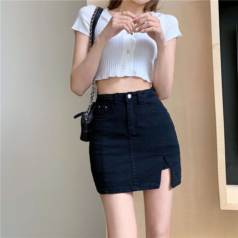👖✨ Women’s High-Waisted Denim Skort – Mini Skirt Vibes with Shorts Comfort! 🔥💃