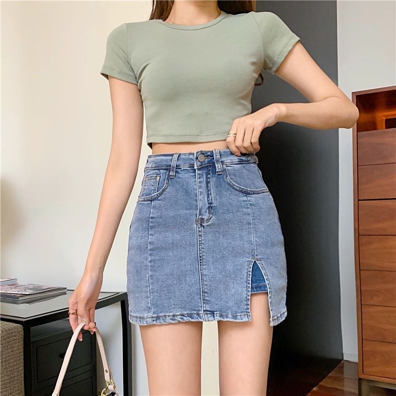 👖✨ Women’s High-Waisted Denim Skort – Mini Skirt Vibes with Shorts Comfort! 🔥💃