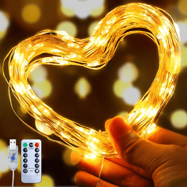 🎄- 🔥8 Modes 100-600 Christmas LED Firefly Twinkle String Lights