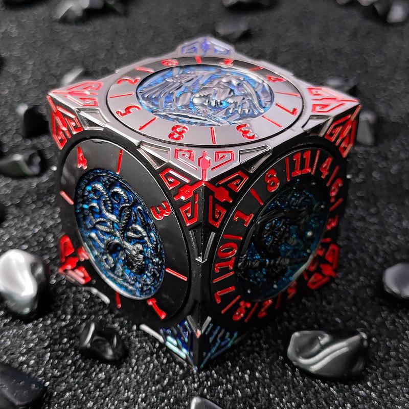 New DND Fidget Spinner DICE: 7-in-1 Metal DND Dice Cube – 6-Sided Rotating Polyhedral Dice, Tabletop RPG Accessory for DMs and Player