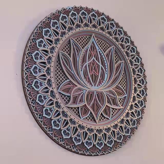 ๐-Lotus Flower Elegant Wooden Mandala