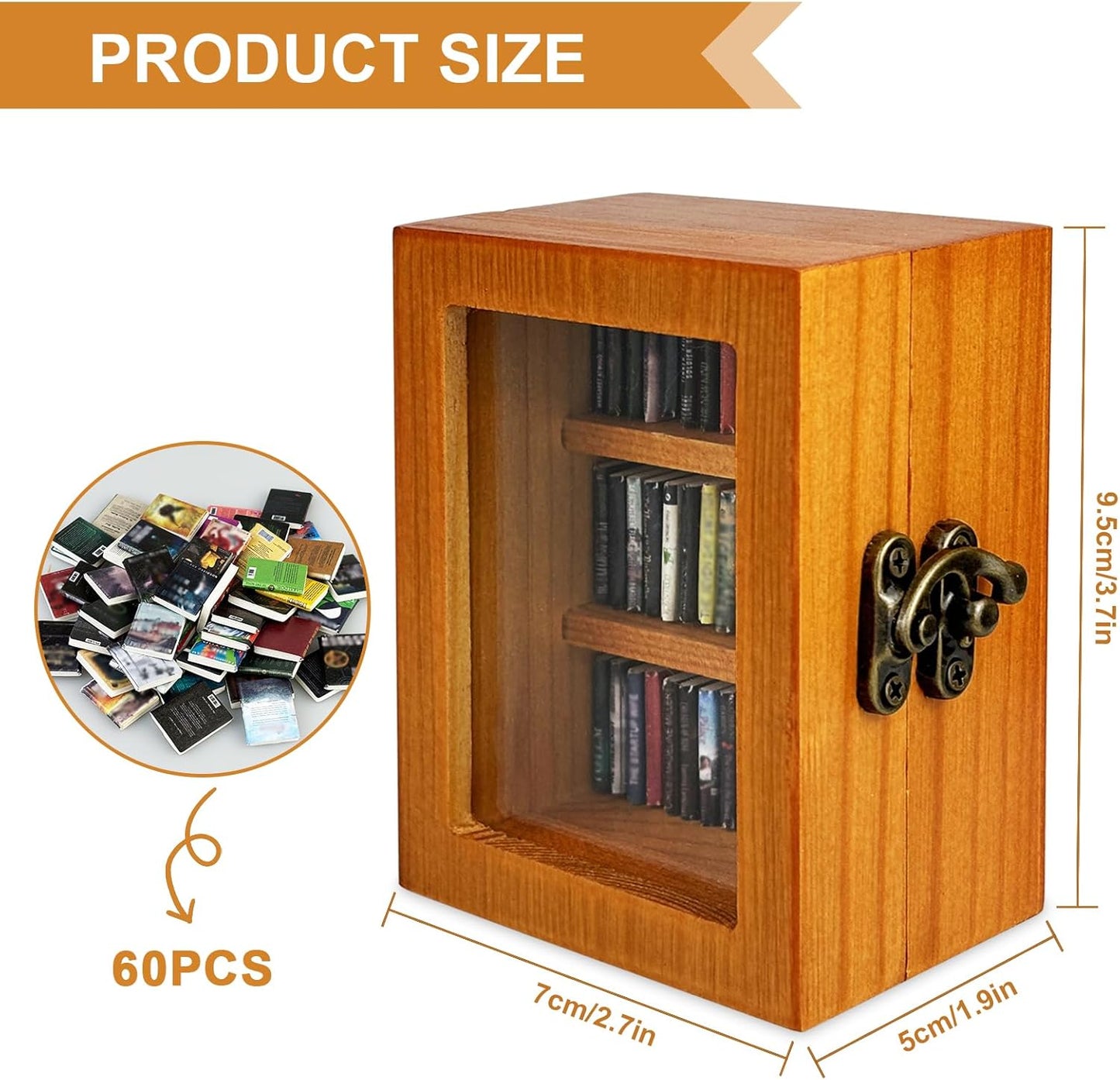 Handmade Anxiety Mini Wooden Book Storage Box