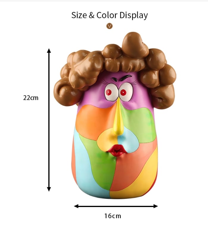 Abstract Rainbow Head Flower Planters Pots