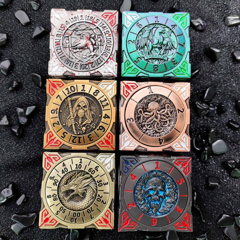 New DND Fidget Spinner DICE: 7-in-1 Metal DND Dice Cube – 6-Sided Rotating Polyhedral Dice, Tabletop RPG Accessory for DMs and Player