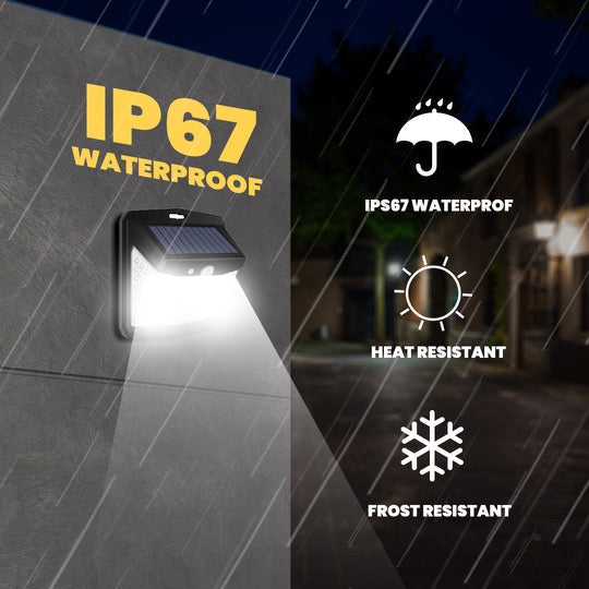 320 LED Solar Security Lights (Pack of 2) - 3-in-1 Sensor, Constant, Combination Lighting