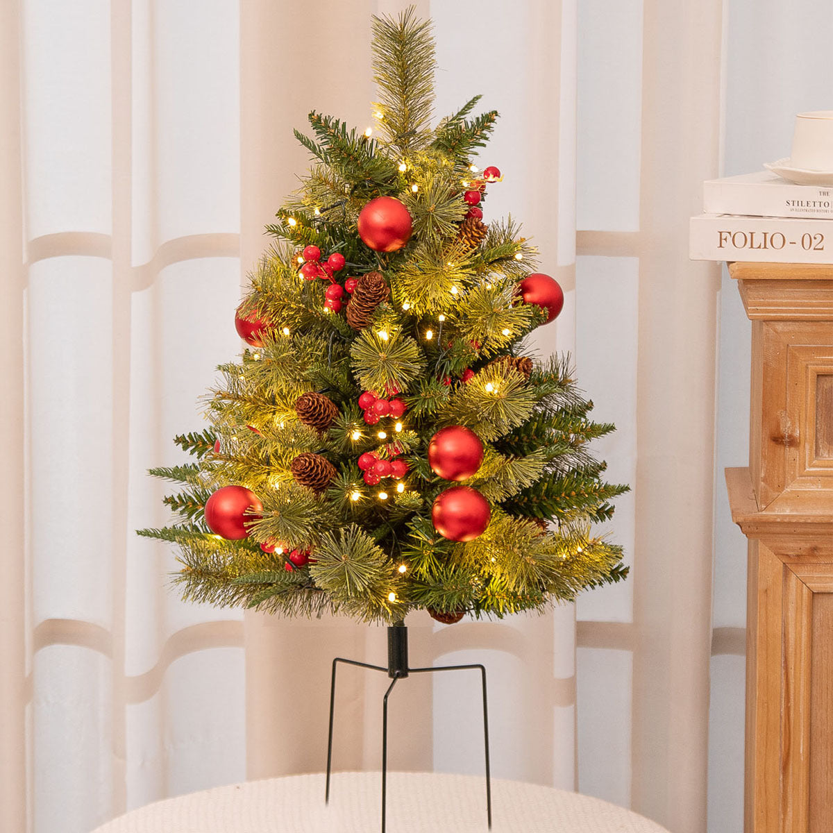 🎄Early Christmas Sale 49% OFF🔥Pre-lit Artificial Christmas Tree Feel Real Urn Filler