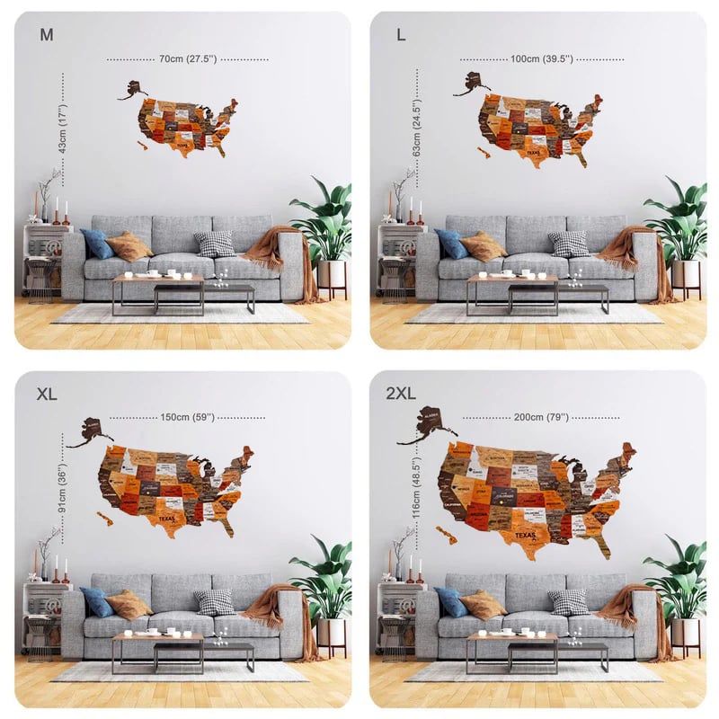 The United States Wooden Map Puzzle Full Packed (Made in USA)