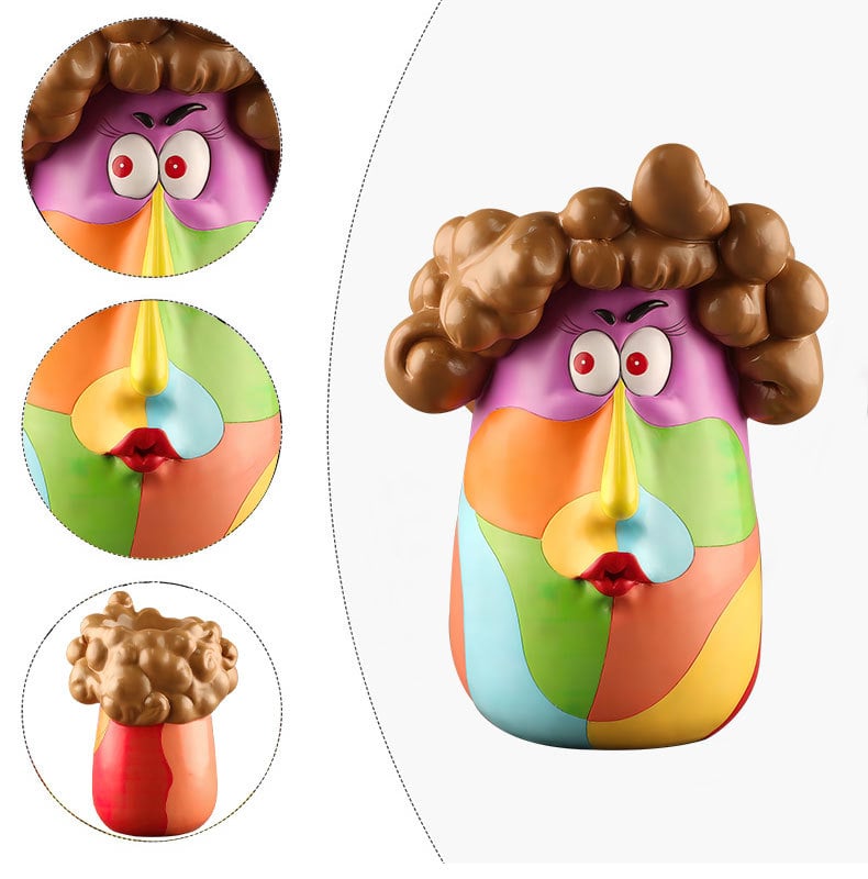 Abstract Rainbow Head Flower Planters Pots