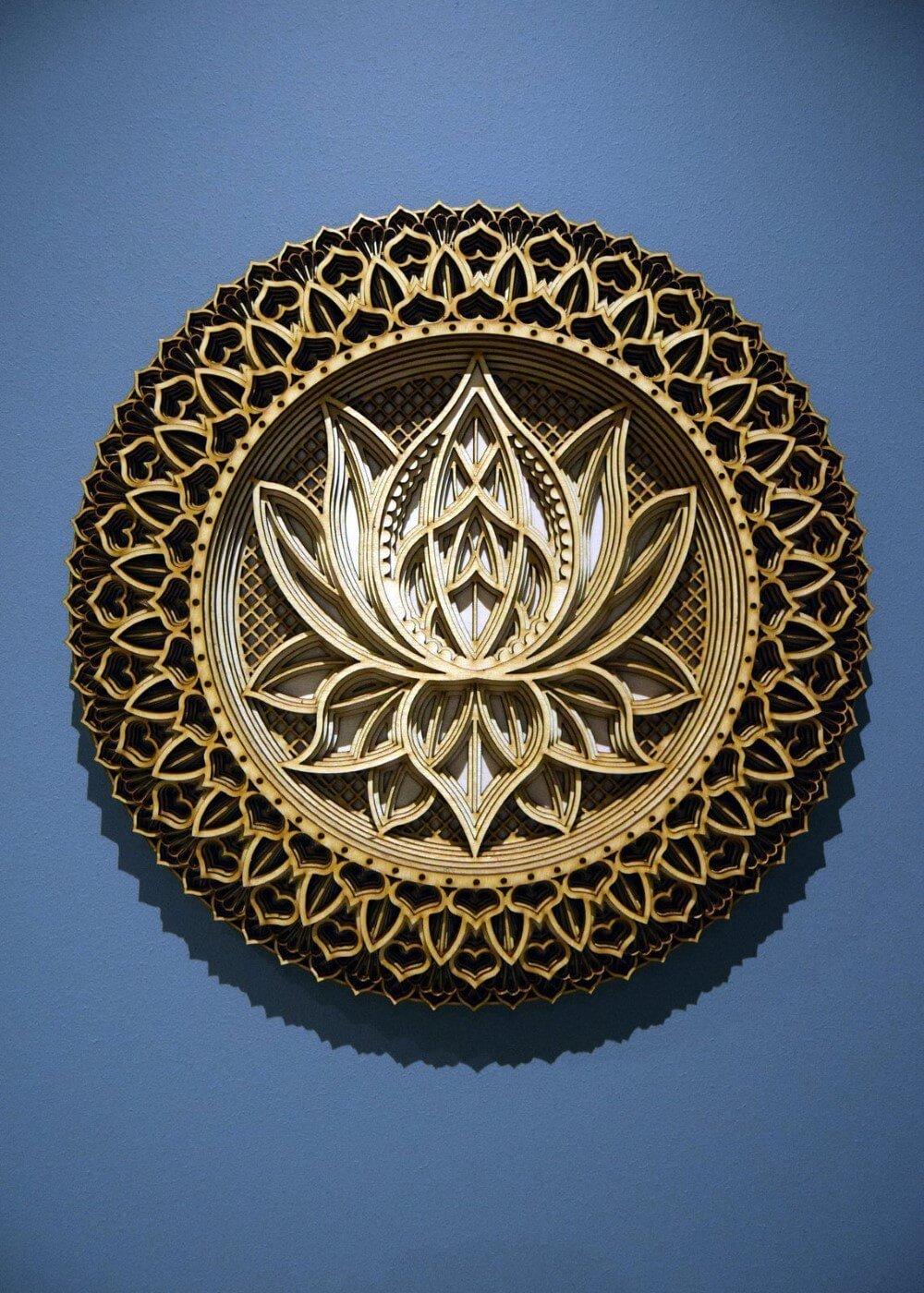 ๐-Lotus Flower Elegant Wooden Mandala