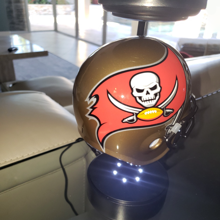 NFL Rotating Levitating Hover Helmet With LED Lighting & Hover Football With Bluetooth Speaker