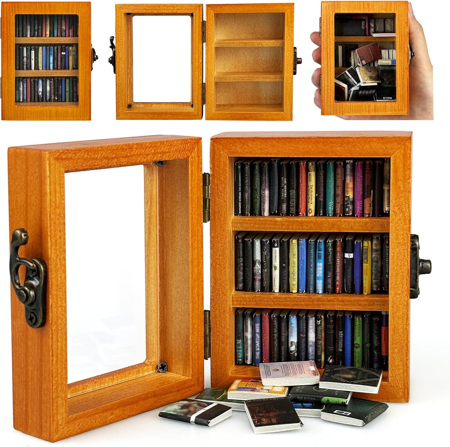 Handmade Anxiety Mini Wooden Book Storage Box