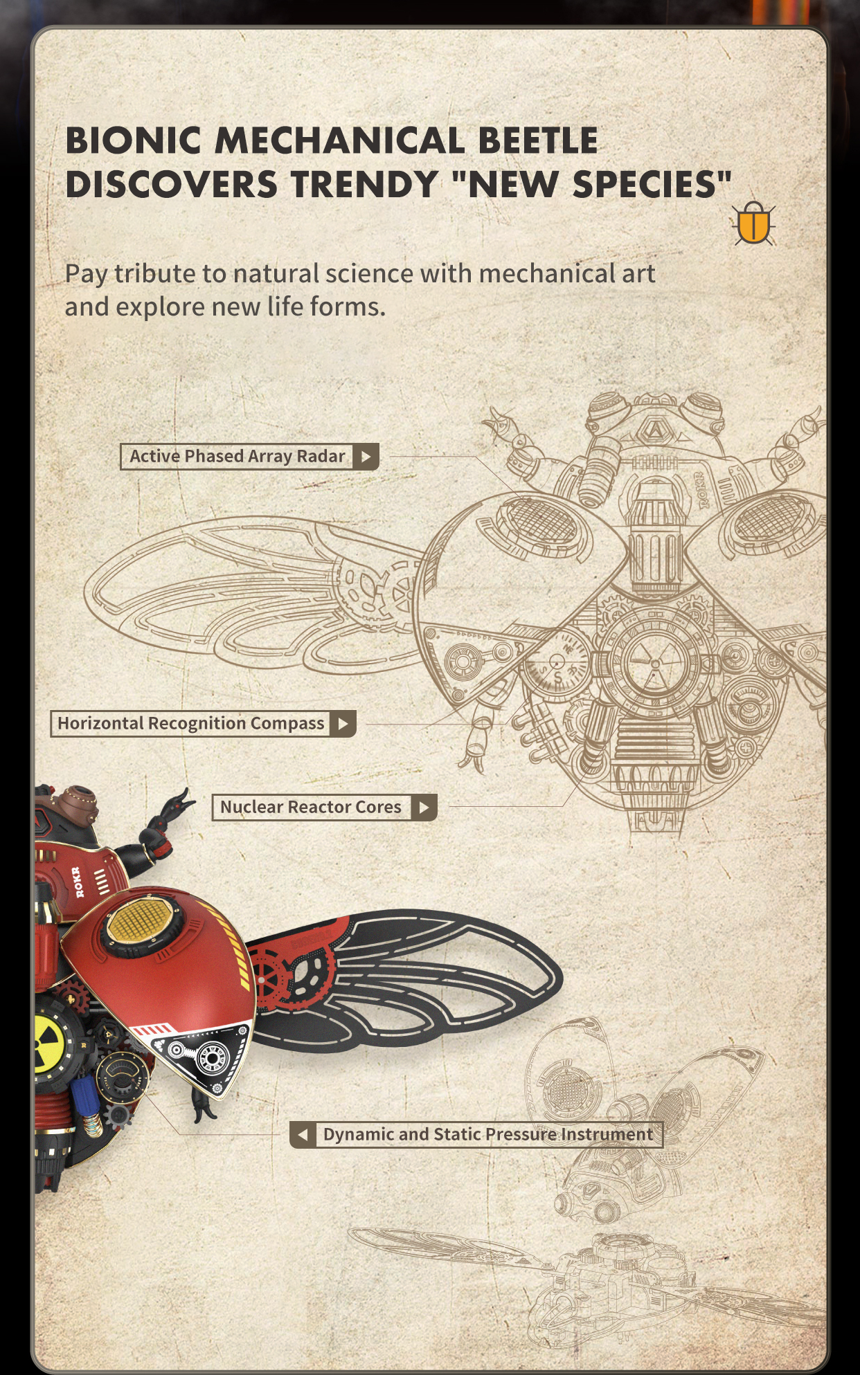 Storm Beetle Mechanical Species DIY 3D Puzzle
