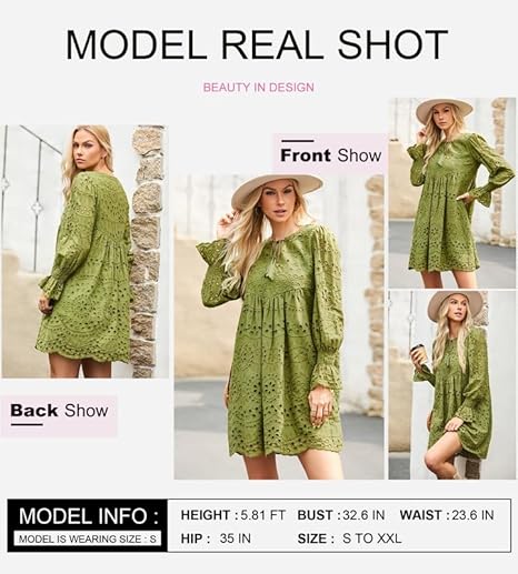 Arrival- Casual Eyelet Lace Dress for Women