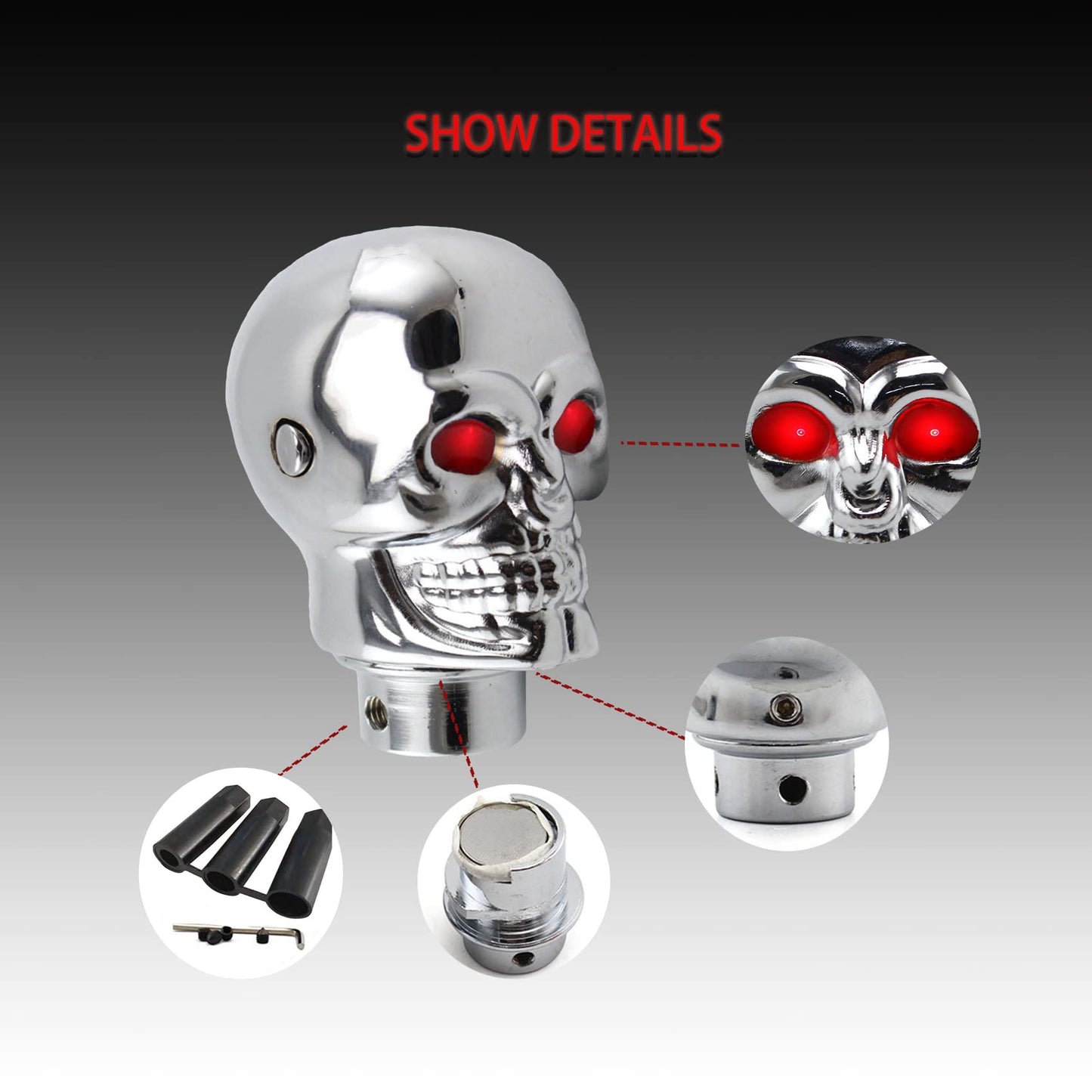 Skull Shifter Knob Fit Most Automatic Transmissions