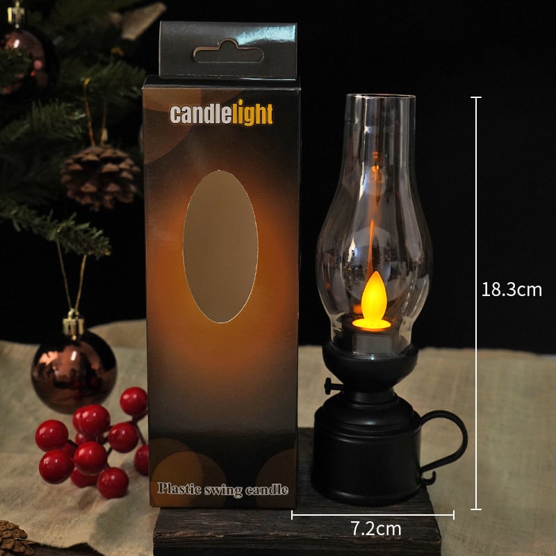 ✨🕯️LED Vintage Kerosene Lamp Electronic Swing Candle