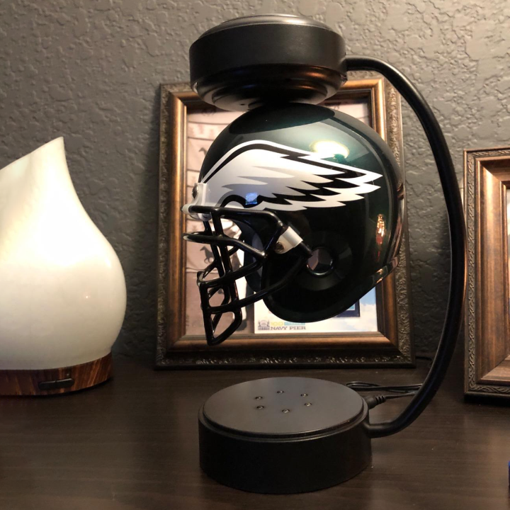 NFL Rotating Levitating Hover Helmet With LED Lighting & Hover Football With Bluetooth Speaker