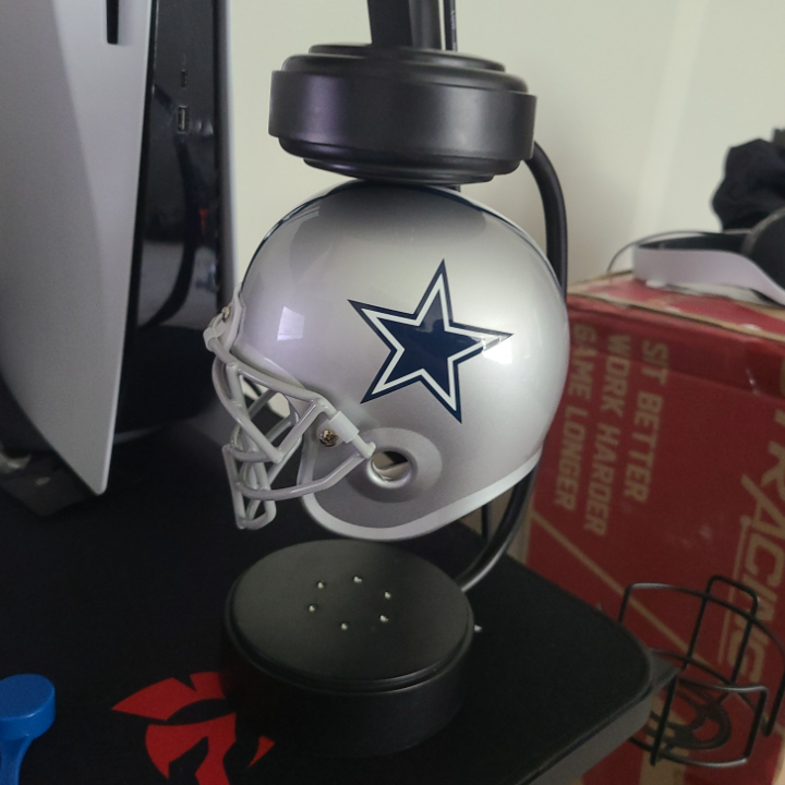 NFL Rotating Levitating Hover Helmet With LED Lighting & Hover Football With Bluetooth Speaker