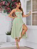 💐Ruched Bust Split Thigh Cami Dress