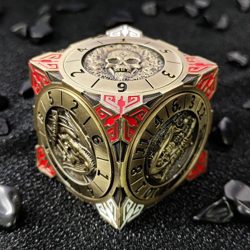 New DND Fidget Spinner DICE: 7-in-1 Metal DND Dice Cube – 6-Sided Rotating Polyhedral Dice, Tabletop RPG Accessory for DMs and Player