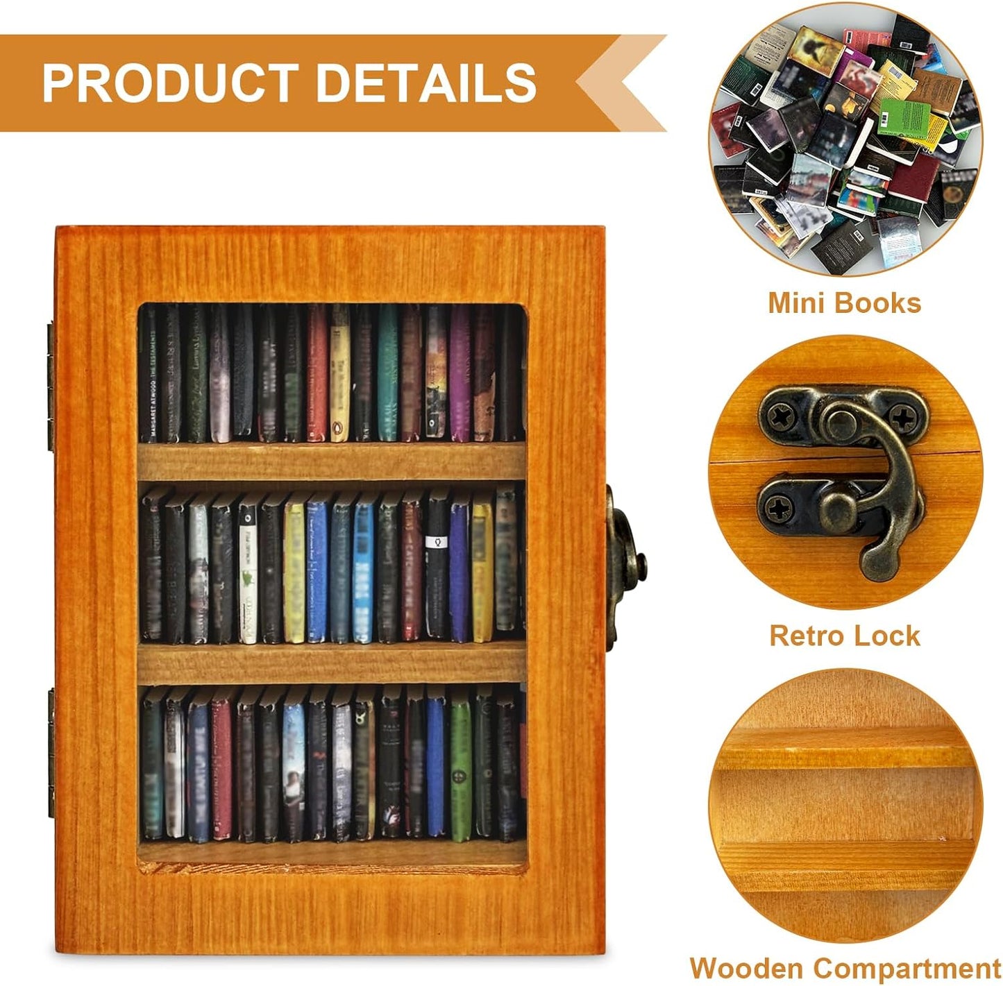 Handmade Anxiety Mini Wooden Book Storage Box