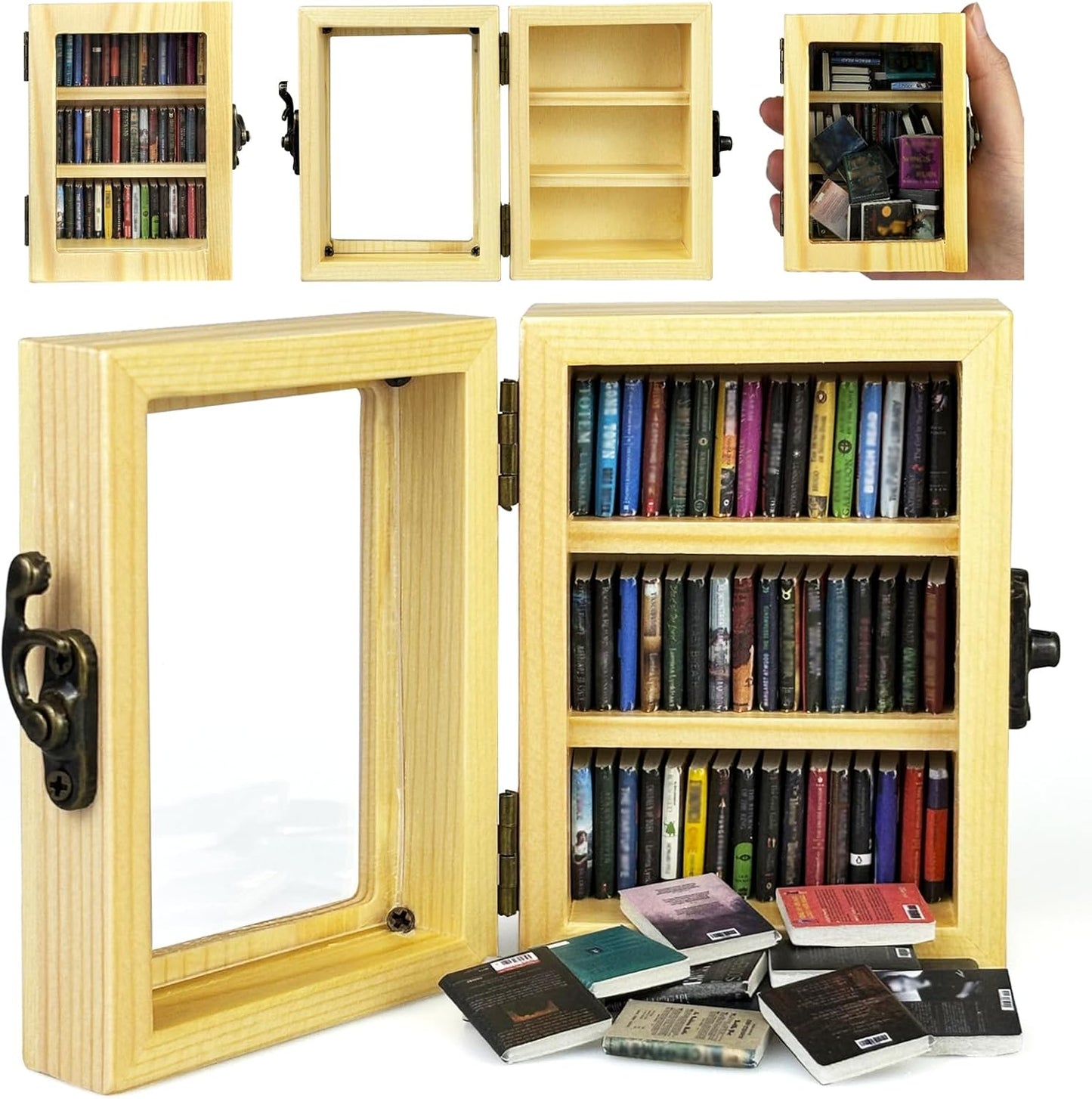 Handmade Anxiety Mini Wooden Book Storage Box