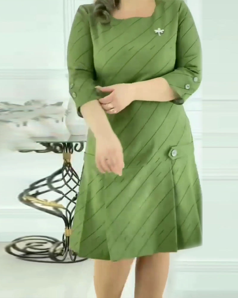 🔥2024 HOT SALE💃 Elegant Round Neck Print Dress