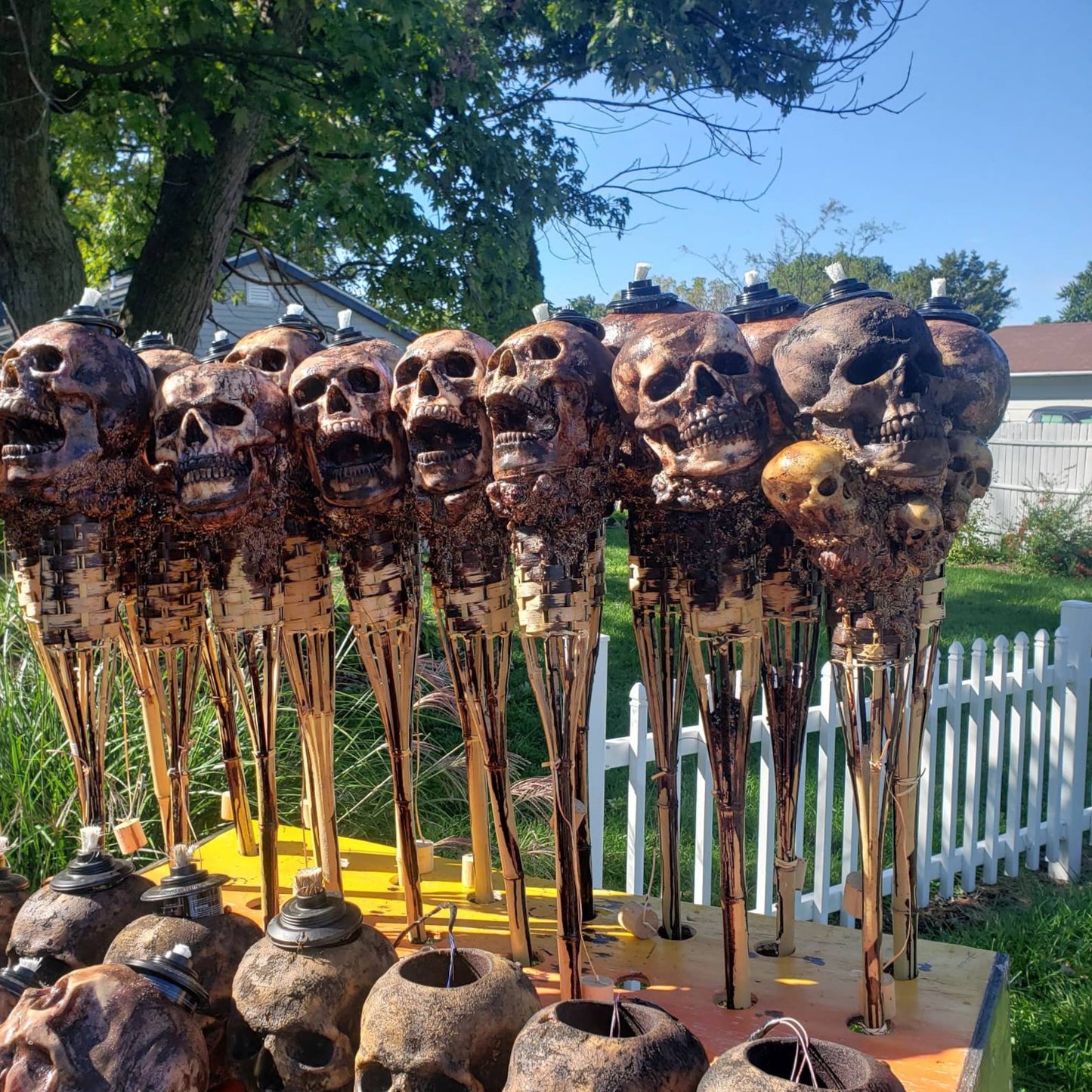 šHandmade Skull Tiki Torch