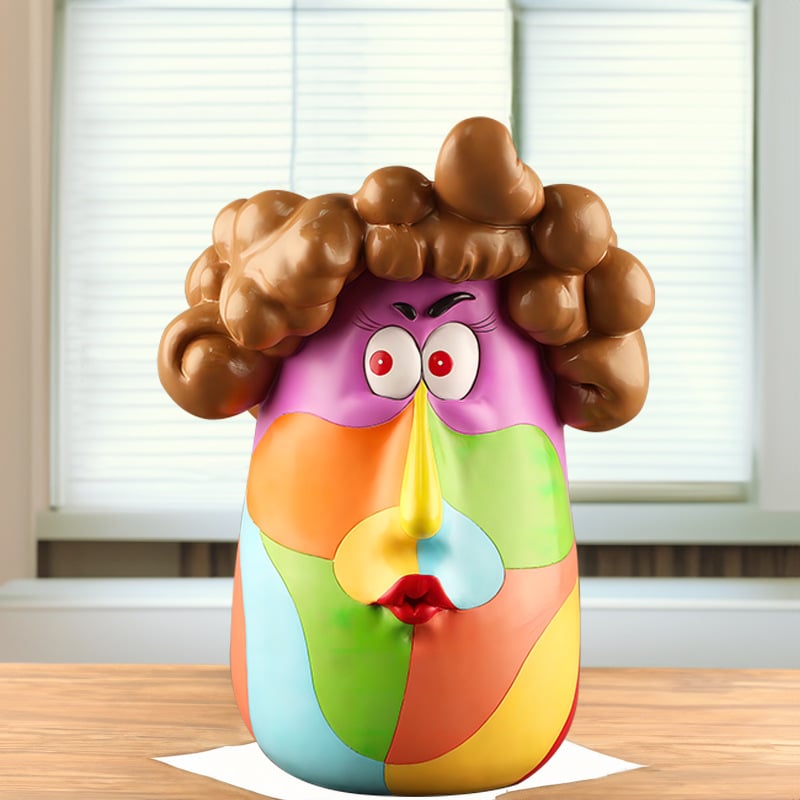 Abstract Rainbow Head Flower Planters Pots
