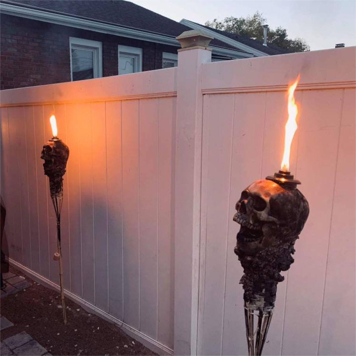 šHandmade Skull Tiki Torch