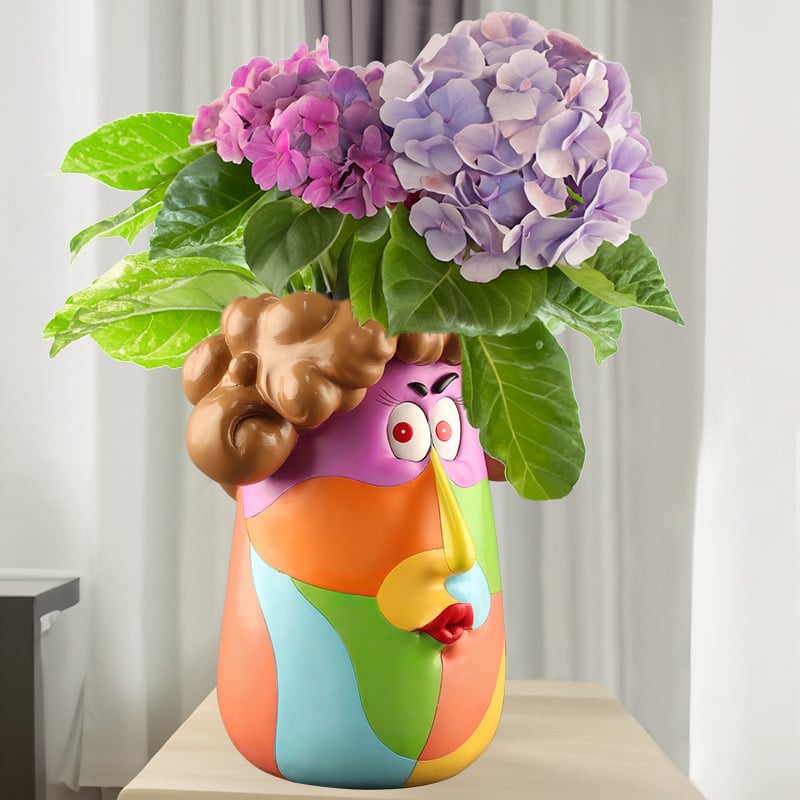 Abstract Rainbow Head Flower Planters Pots