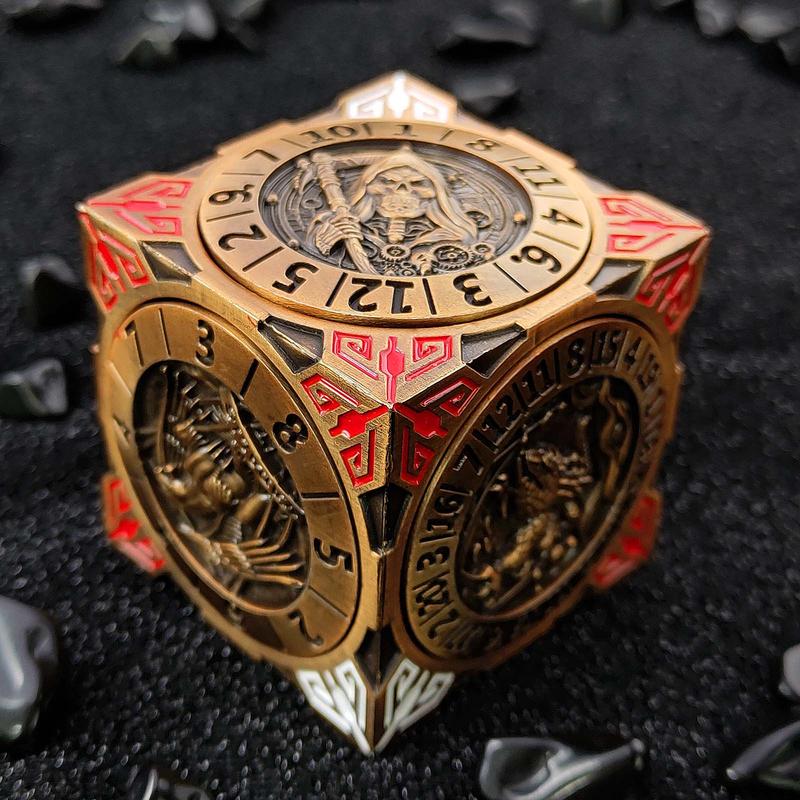 New DND Fidget Spinner DICE: 7-in-1 Metal DND Dice Cube – 6-Sided Rotating Polyhedral Dice, Tabletop RPG Accessory for DMs and Player