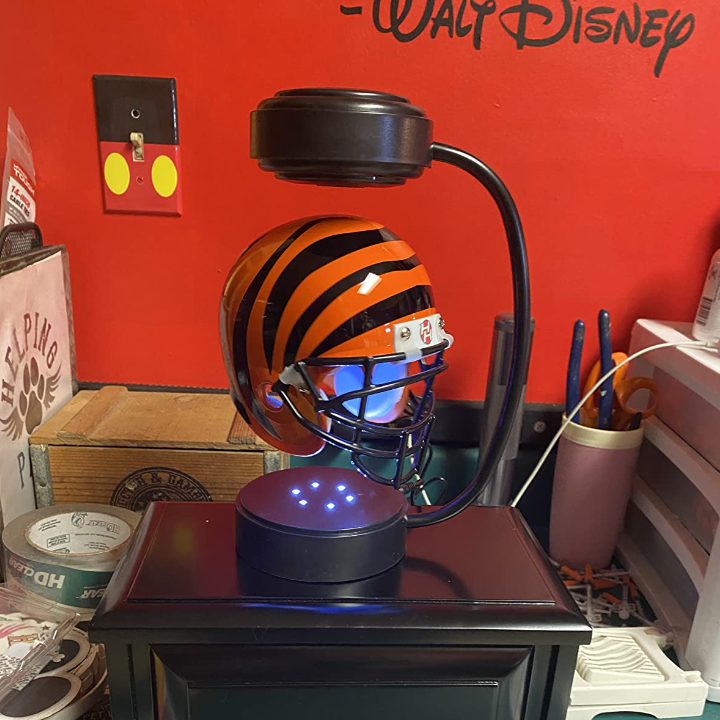 NFL Rotating Levitating Hover Helmet With LED Lighting & Hover Football With Bluetooth Speaker