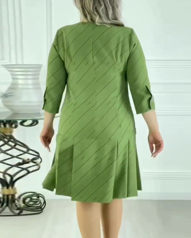 🔥2024 HOT SALE💃 Elegant Round Neck Print Dress