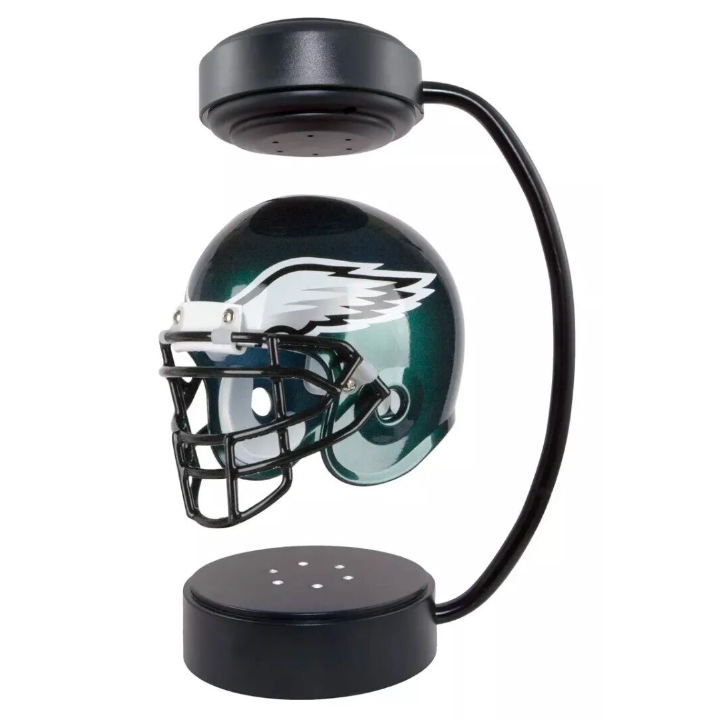 NFL Rotating Levitating Hover Helmet With LED Lighting & Hover Football With Bluetooth Speaker