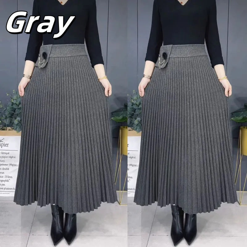 🎁Elegant Solid Color A-Line Pleated Skirt