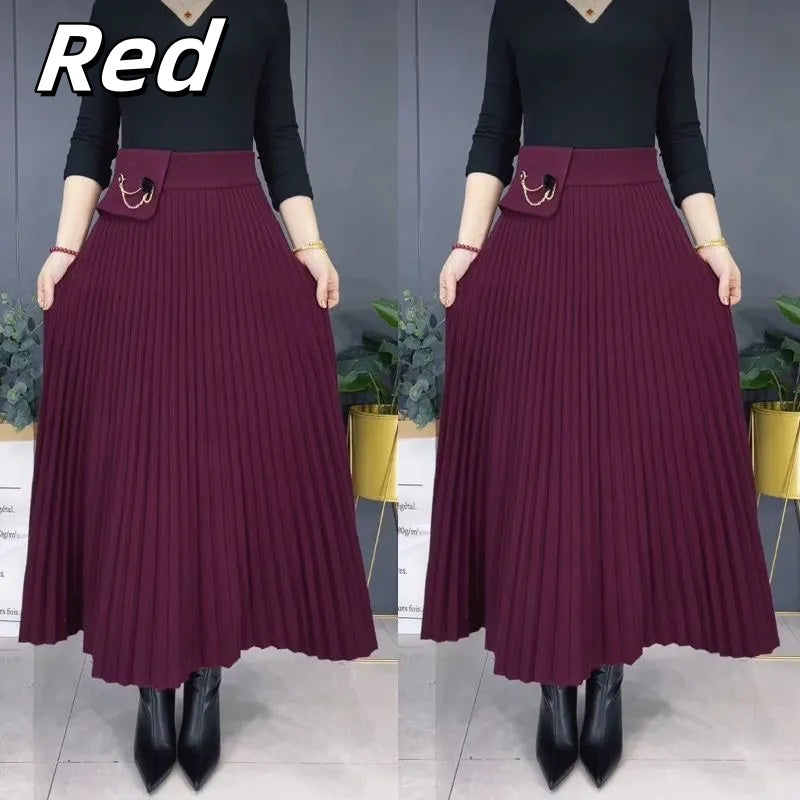 🎁Elegant Solid Color A-Line Pleated Skirt